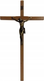 Fa akasztós kereszt h37,5cm világos