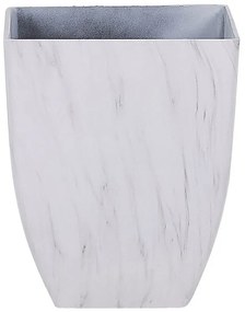 Fehér márványhatású virágtartó 42 cm MIRO Beliani