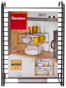 Brooklyn Lava 2 db fekete kiegészítő konyhai polc - Metaltex