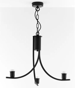 Jupiter 2106- láncon függő csillár ARTHUR 3xE27/15W/230V fekete/narancssárga/márvány dekor