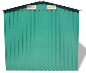 zöld fém kerti fészer 204 x 132 x 186 cm