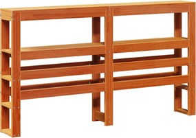 vidaXL viaszbarna tömör fenyőfa fejtámla polcokkal 120 cm