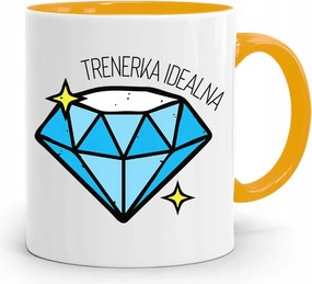 Edzőnőnek Edzőterem Bögre Sárga Ajándék fényképes nyomtatással