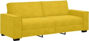 vidaXL 3 személyes sárga bársony kanapé 220x78x84 cm