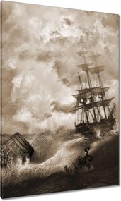 Vászonkép 70x100 Vihar Tenger Hajó Tájkép