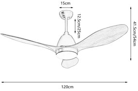 ZEVENTI - LED mennyezeti ventilátor MURO LED/18W/230V Wi-Fi Tuya + távirányító