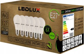 6x Led izzó E27 A60 12W 1200lm 3 Szín Ledlux