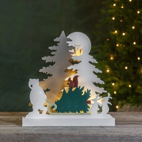 Fehér fénydekoráció karácsonyi mintával Forest Friends – Star Trading