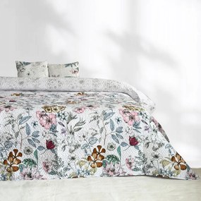 Tavira Ágytakaró Fehér Színes Virágok Levelek 180x220 cm párnahuzat