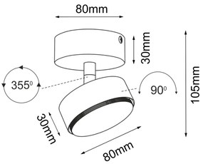 Brosline 2290 - DROP irányítható spotlámpa 1xGX53/9W/230V fekete