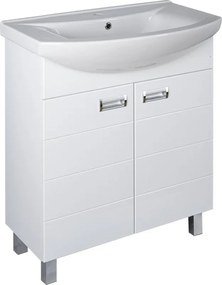 Viva SZQUARE 55 lábon álló fürdőszobabútor Sanovit ZENON 6055 porcelán mosdóval 55 x 44 cm