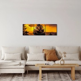 Kép - tűlevelűek (órával) (90x30 cm)