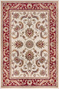 Hagyományos szőnyeg nappaliba 80x120cm,klasszikus piros-krém mintás