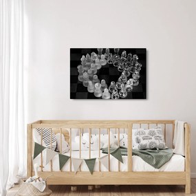 Kép - fekete-fehér sakk (90x60 cm)