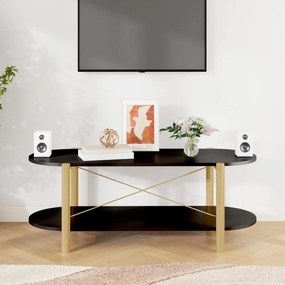 Fekete szerelt fa dohányzóasztal 110x48x40 cm