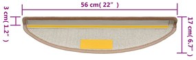 15 darab világosbarna lépcsőszőnyeg 56 x 17 x 3 cm