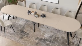 Mazzoni Ovális bővíthető étkezőasztal EXPANSO Kasmír / fekete lábak