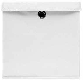 10 db fehér szövet tárolódoboz fedéllel 32 x 32 x 32 cm