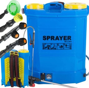 2 az 1-ben akkus permetező KF-16C-47 16 literes kapacitással, 5 különböző fejjel