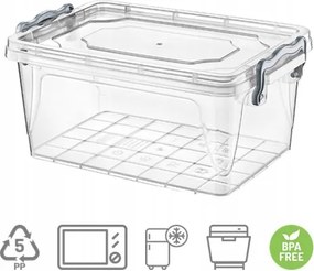 Ételtároló Doboz FEDÉLLEL5000ml Téglalap Alakú Ételtároló Liszt Cukor