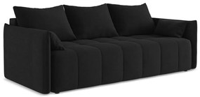 Fekete kinyitható-tárolóhelyes kanapé 225 cm Moku – Makamii