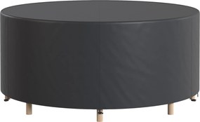 Outsunny kerek teraszbútor-huzat – 420D vízálló Oxford, UV30+ védelem, kerek asztalokhoz és egymásra rakható székekhez Ø214×70 cm, fekete | Aosom