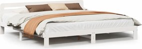 vidaXL fehér tömör fenyőfa ágy matrac nélkül 200 x 200 cm