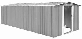 szürke fém kerti fészer 257 x 580 x 181 cm