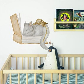 Gario Falmatrica gyerekeknek The world of dragons - alvó sárkány és könyv Méret: 70 x 60 cm