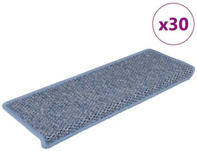 30 db kék lépcsőszőnyegek öntapadós szizál kinézetű 65x21x4 cm
