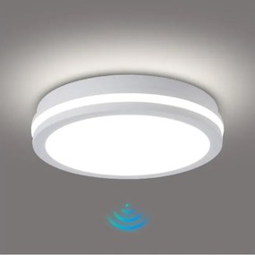 Brilagi - LED kültéri lámpatest érzékelővel BENE LED/24W/230V átm. 26 cm fehér IP54