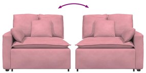 rózsaszín moduláris kanapé karfás végmodul párnákkal 100 cm