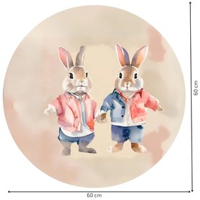 PIPPER. Kör alakú falmatrica "Nyulak" Méret: 100cm