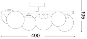 Ideal Lux - LED Felületre szerelhető csillár PERLAGE 6xG9/3W/230V 49 cm arany/füstös