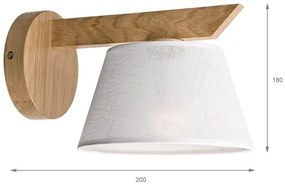 Brilagi - LED  Fali lámpa ANTHONY 1xE14/40W/230V tölgy/fehér