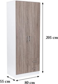 Miami gardróbszekrény 80x205 cm yorki tölgy-fehér