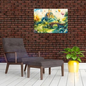 Üveg kép - Mesebeli kastély (70x50 cm)