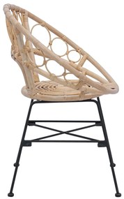 Étkezőszék 2 pcs Természetes 65 x 55,5 x 81 cm Rattan és Vas