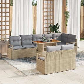 Kerti Kanapé Szett 9 pcs Barna és szürke 100 x 55 x 73 cm