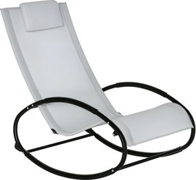 Outsunny Zero Gravity Kerti Hintaszék, Ergonomikus Kerti Fekvőszék Lélegző Anyaggal és Párnával Beltéri és Kültéri Használatra, 105x62x88 cm, Szürke |