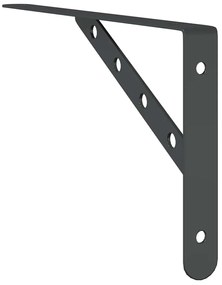 4 db fekete rozsdamentes acél polctartó 30x2,5x15,5 cm