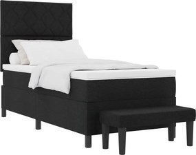 vidaXL Boxrugós ágy matracmal fejtámlával Fekete 100 x 200 cm szövet