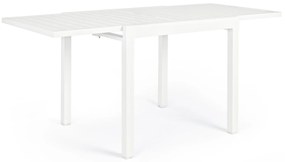 PELAGIUS fehér 6 személyes bővíthető kerti étkezőasztal 83-166 cm