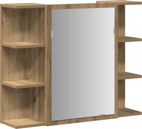 vidaXL Fürdőszobai tükörszekrény Artisan Oak 80x20,5x64 cm Gépelt fa