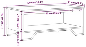 fekete szerelt fa dohányzóasztal 100 x 51 x 40 cm