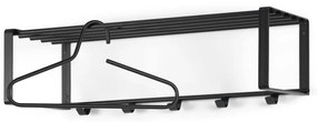 Fekete fém fali fogas polccal 70 cm Rex – Spinder Design