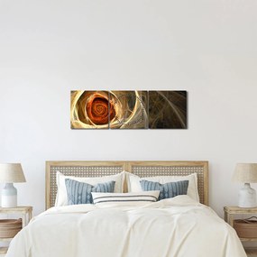 Kép - Absztrakt rózsák tüzes színekben (órával) (90x30 cm)