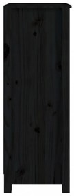 fekete tömör fenyőfa könyvszekrény 50 x 35 x 97 cm