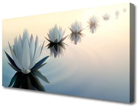 Vászonkép Fehér Víz liliom Tavirózsa 125x50 cm