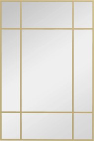 HOMCOM 90x60 cm-es Téglalap Tükör Fém Kerettel - Dekoratív Tükör Nappaliba, Hálószobába, Előszoba Arany | Aosom